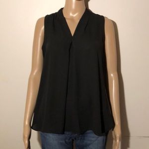 Vince Camuto black chiffon high-low blouse